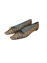 Saint Laurent Poppy Leopard-Print Grosegrain Ballet Flats  European 38 1/2(SRack-E)