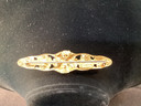 Signed Miriam Haskell Long Bar Floral Brooch (GBay 1-D)
