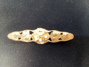 Signed Miriam Haskell Long Bar Floral Brooch (GBay 1-D)