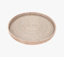 Tava Handwoven 16" Rattan Round Serving Tray - Whitewash Color (Bay 27-G)