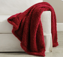 Red Cozy Sherpa Reversible Throw 50"W X 60"L (Bay 26-A)
