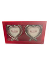 Klikel Silver Heart Photo Ornament Frame – Set of 2 (Case)