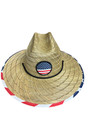 grinderPUNCH Lifeguard American Flag Men's Straw Sun Hat (SRack-B)