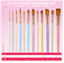 Nicpro 12pcs Macaron Artist Detail Paint Brush Set (Bay 14-C)