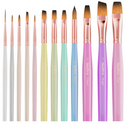 Nicpro 12pcs Macaron Artist Detail Paint Brush Set (Bay 14-C)