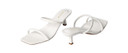Sketoe Women’s Kitten Heels Two-Strap Open-Toe Sandals – (White) Size 8