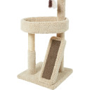 Frisco 44-in Real Carpet Cat Tree with Replaceable Corrugate Scratcher – Beige (RBay 4-A)