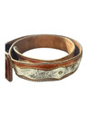 Men’s Tooled Leather Tab Hair-On Hide Vintage Brown Belt - USED - AS/IS (Shows Wear)