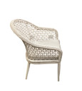 Hannover Stationary Outdoor Dining Chair- Light Beige Weave