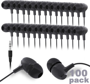 Wholesale School Earbuds  Headphones 100 Bulk Pack (Bay 8-F)