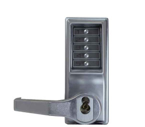 Kaba LL1021C-26D-41 L1000 Series Mechanical Pushbutton Cylindrical Lever Lock, Left Hand -Satin Chrome (Bay 27-I)