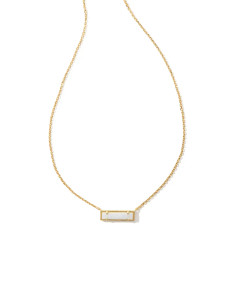 Kendra Scott Leanor Gold Short Pendant Necklace in Iridescent Drusy (F-4)