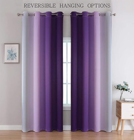 G2000 Blackout Curtains 52x84 Inches Long- Purple/Greyish White (Bay 4-D)