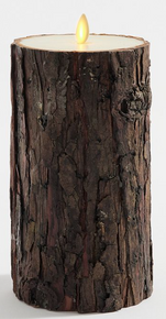 Brown Wood Bark Flickering Flameless Battery Operated Candle (Bay 25-D) Brown Wood Bark Flickering Flameless Battery Operated Candle (Bay 25-D)