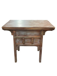Rustic Brown Distressed Wood Side Table with Drawer  (AS/IS) (Floor)