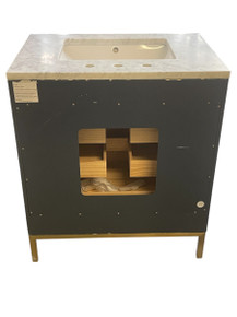 Gervais 30'' Blue Single Bathroom Vanity with Marble Top - Floor Model Display - AS/IS (Floor) Gervais 30'' Blue Single Bathroom Vanity with Marble Top - Floor Model Display - AS/IS (Floor)