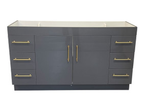Elsa 60” Freestanding Single Sink Gray Vanity Base – No Top - Floor Model Display (Floor) Elsa 60” Freestanding Single Sink Gray Vanity Base – No Top - Floor Model Display (Floor)