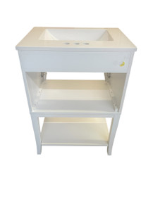 Libretto 24" White Bathroom Single Vanity with Ceramic Top - Floor Model Display (Floor) Libretto 24" White Bathroom Single Vanity with Ceramic Top - Floor Model Display (Floor)