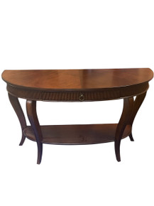 Cherry Half-Moon 1 Drawer Console Table- Floor Model Display Cherry Half-Moon 1 Drawer Console Table- Floor Model Display