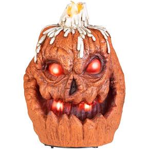 12" Animatronic Tabletop Talking Lighted Jack-o-lantern w/ Wax Candle 12" Animatronic Tabletop Talking Lighted Jack-o-lantern w/ Wax Candle