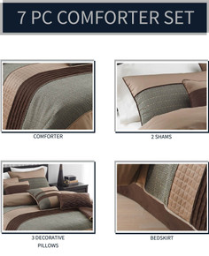 Rexwell 7pc King Comforter Set - New /Open Package -  Brown Mule  (M Bay 1-D)