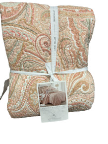 Levtex Coral 3 Piece Spruce Paisley Reversible Full/Queen Quilt Set ( M Bay 1-B)
