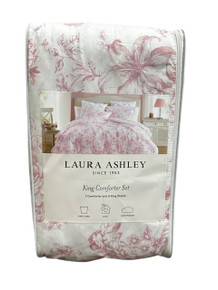 Laura Ashley Delphine Pink 3 Piece King Comforter Set  (M Bay 1-D)