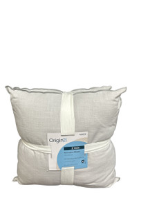 2 Decorative 20" Light Gray Square Pillows (R Bay 4-B)