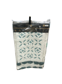 Pure Bath Bolero  2 Piece Tufted Cotton Aqua Bath Rug Set  ( Bay 9-D)