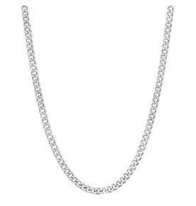 18" Fiusem Silver 5mm Cuban Chain Necklace (F-3)