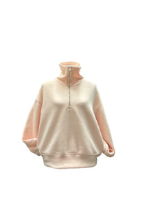 Old Navy Large Dawns Blush Bounce Fleece Half-Zip Pullover Sweatshirt (BC-3)