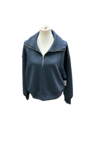 Old Navy Large Dusk Navy Bounce Fleece Half-Zip Pullover Sweatshirt (BC-3)