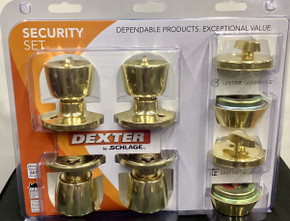 Dexter Brass Security Set by Schlage