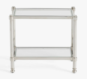 Everson Rectangular Side Table – 24.5" | Polished Nickel (Floor)