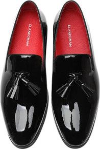 ELANROMAN Men’s Patent Leather Loafers – Size 45 EU / 11 US