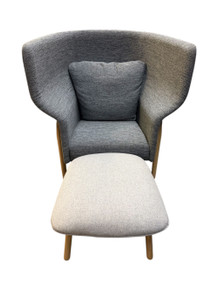 Melo Mid Single Seater Sofa with Ottoman – Grey (Floor Model Display) (Floor)