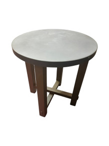 Abbott Concrete & Acacia Round Outdoor Side Table (Floor Display) Used AS/IS (Floor)