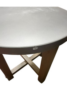 Abbott Concrete & Acacia Round Outdoor Side Table (Floor Display) Used AS/IS (Floor)