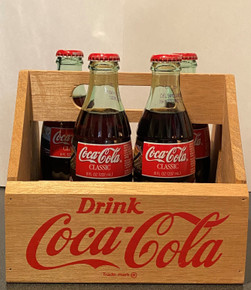 Solid Wood Vintage Coca Cola Crate with 4 Coke Bottles (BK-3)