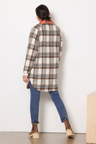 Evereve Table Talk Reversible Plaid Coat (BC10)