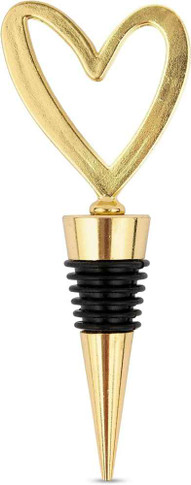 Weddigstar Gold Metal Wine Bottle Stopper - Heart (D30)