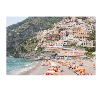 Beach Days in Positano Framed Print by Rebecca Plotnick (RBay- 1B)