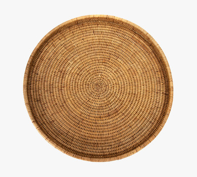 Tava Handwoven 19" Rattan Round Serving Tray - Natural Color (Bay 6-D)