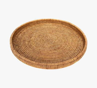 Tava Handwoven 19" Rattan Round Serving Tray - Natural Color (Bay 6-D)