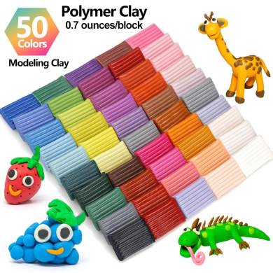 CiaraQ 50 Colors Polymer Model Oven Bake Clay (Bay 9-C)