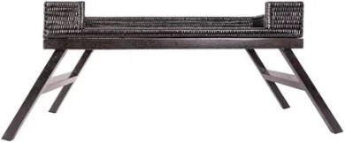 Artifacts Rattan Black Breakfast Tray Table (Bay 29-C)