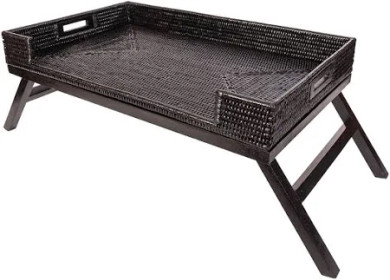 Artifacts Rattan Black Breakfast Tray Table (Bay 29-C)