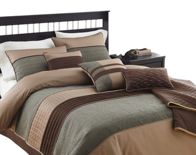 Rexwell 7pc King Comforter Set - New /Open Package -  Brown Mule  (M Bay 1-D)
