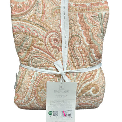 Levtex Coral 3 Piece Spruce Paisley Reversible Full/Queen Quilt Set ( M Bay 1-B)
