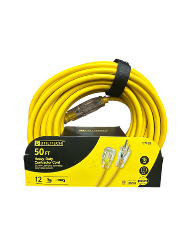 Utilitech 50 Ft Heavy Duty Yellow Contractor Cord (Bay 25-T)